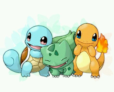 Squirtle, bulbasaur & charmander Pokemon Starter, Pokemon Painting, Pokemon Bulbasaur, Pokemon Charmander, Pokemon Starters, Pokemon Tattoo, Pokemon Birthday, Pokémon Master, Cute Pokemon Wallpaper