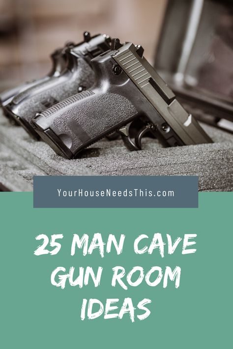 25 Man Cave Gun Room Ideas - Today we show you some amazing inspirations and ideas on how to decor your basement and man cave area. #house #housedecor #mancave #mancavegarage #decorhomeideas #basementideas #homedecor #homedecorideas #decorationideas Man Cave Door Ideas, Man Cave Guest Room, Whiskey Lounge Man Caves, Aviation Man Cave, Man Cave Tv Stand, Gunshop Ideas, Cool Garage Ideas Man Cave Stuff, Men Cave Ideas Room, Dream Garage Man Cave