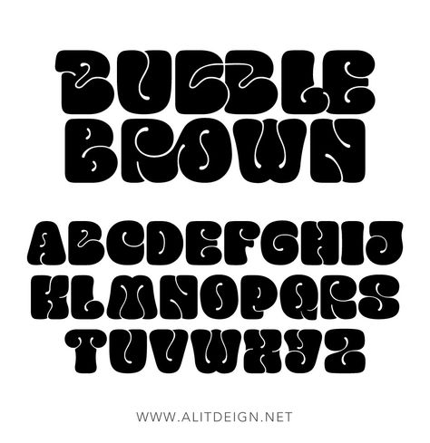 This font is carefully crafted with 710 characters, ensuring versatility and multilingual support. Whether you’re designing in English, French, Spanish, German, or any other language, Bubble Brown has got you covered. The font includes special characters, punctuation marks, numerals, and a wide range of glyphs, allowing you to express your creativity without limitations. Modern Bubble Font, Type Faces Fonts, Unique Fonts Alphabet, Spanish Font, English Font Design, Bubbly Fonts, Thick Fonts, Interesting Fonts, Big Fonts