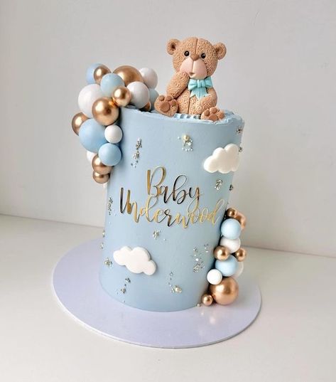 Just Smile Baby Shower Cakes Boy, Baby Shower Cake For Boy, Boy Baby Shower Cakes, Baby Boy Shower Cakes, Baby Boy Baby Shower Cake, Baby Shower Cake Boy, Fondant Bear, Blue Baby Shower Cake, Baby Boy Shower Cake