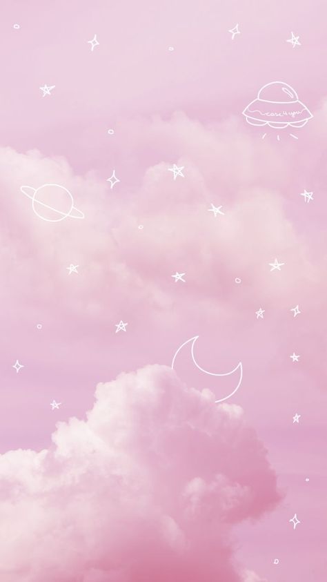 Aesthetic Pink Sky Wallpaper, Wallpaper Backgrounds Aesthetic Pink Pastel, Pastel Stars Aesthetic, Pastel Space Aesthetic Wallpaper, Pink Aesthetic Wallpaper Clouds, Pink Cloud Aesthetic Wallpaper, Kawaii Pictures Aesthetic, Soft Space Aesthetic, Pastel Pink Anime Aesthetic