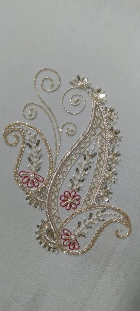 Nalki Work Embroidery Design, Butiq Suit Design, Latest Embroidery Designs 2024, Zardozi Work Suits, Saree Handwork Designs, Handwork Embroidery Design Suits, Hand Work Embroidery Kurti, Zari Work Embroidery Design, Adda Work Embroidery