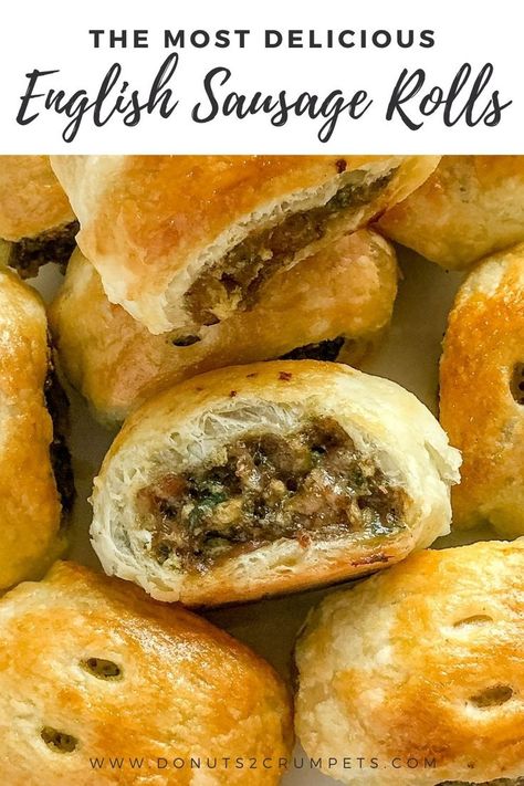 English Sausage Rolls, English Sausage, Sausage Rolls Puff Pastry, British Sausage, Sausage Roll Recipe, Sausage Puffs, Homemade Sausage Rolls, Sausage Rolls Recipe, Best Sausage