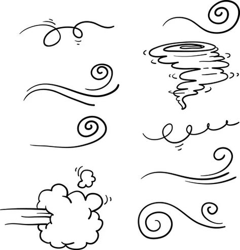 Wind Doodle, Wind Illustration, Wind Tattoo, Wave Clipart, Wind Drawing, Wave Drawing, Compass Icon, Collection Illustration, Illustration Style