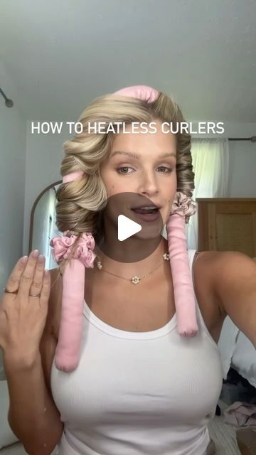 The Effortless Shop on Instagram: "Detailed video on how to wrap heatless curlers! Get perfect curls every time!! * * #heatless #heatlesscurls #heatlesscurlers #curls #overnightcurls #hair #overnight #easy #hairstyle #hairtutorial #hairstyle #hairtok #haircare #hairstyle #hair #soft #beauty #curlyhair #straighthair #wavyhair #waves #heatlesshair #heatlesshairstyles #heatlesswaves #heatlessblowout #hairtutorial #hairtransformation #bestie #justgirlythings" How To Put Your Hair In Heatless Curls, Heated Curls Hairstyles, Satin Hair Curler Tutorial, Hair Curl Heatless, How To Use Heatless Hair Curlers, How To Get Perfect Heatless Curls, Heartless Hair Curler Tutorial, Using Heatless Curlers, How To Use The Heatless Curler