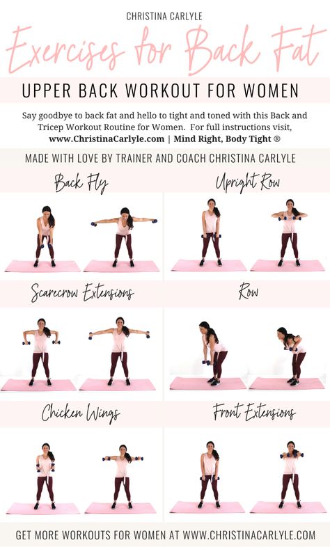 Upper Back Workout for women made with some of the best exercises for the upper back area by trainer Christina Carlyle.  https://christinacarlyle.com/back-workout-women/ Tricep Workout Routine, Arm Workout Challenge, Arm Workout Routine, Arm Workout Gym, Resistance Band Arm Workout, Arm Workout For Beginners, Free Weight Workout, Weights Workout For Women, Dumbbell Arm Workout