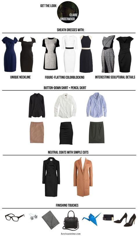 A perfect capsule wardrobe Claire Underwood Style, Types Of Clothes, Claire Underwood, Devious Maids, Professional Wardrobe, Waste Time, House Of Cards, Business Outfit, Work Wardrobe