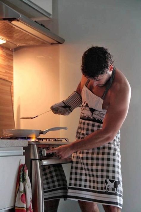 Compliment For Guys, Man Cooking, An Apron, Real Man, The Kitchen, Eye Candy, A Man, Apron, T-shirt