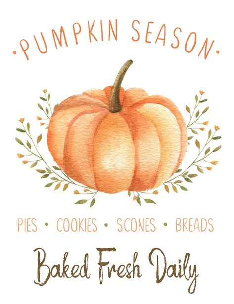 Pumpkin season free fall printable. Perfect for your fall kitchen or fall dining room decor! . #fallprintables #freeprintables #falldecor #falldecorating #farmhousestyle #pumpkinseason Free Fall Printables, Fall Dining Room, Deco Nature, Fall Printables, Fall Kitchen, Fall Watercolor, Pumpkin Season, Autumn Crafts, Pumpkin Seasoning