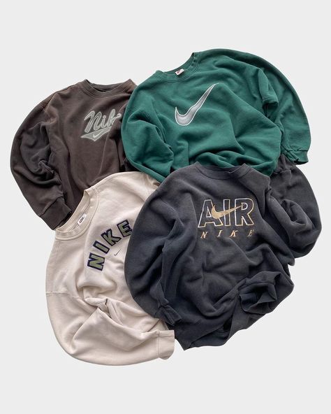 Springy Jeans on Instagram: “Nike colors💫 Vintage Nike spellout sweatshirts available at our @springyonwalnut grand opening this Saturday at noon! Come by and shop a…” Pre-shrunk Relaxed Fit Sweatshirt For Streetwear, Vintage Fall Streetwear Sweatshirt, Streetwear Relaxed Fit Pre-shrunk Sweatshirt, Carhartt Pullover, Vintage Pre-washed Jeans For Streetwear, Vintage Soft-washed Sweatshirt For Streetwear, Streetwear Sweater, Photographie Indie, Carhartt Hoodie