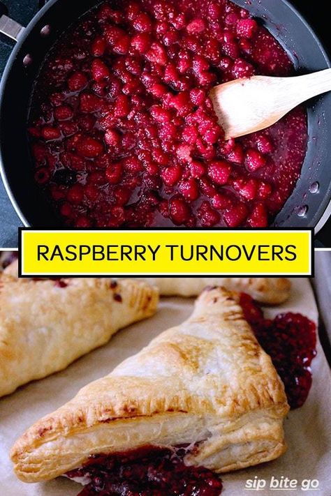 DELISH! Easy raspberry puff pastry turnovers with a homemade raspberry filling. Fresh raspberry turnoversfor breakfast, brunch or dessert. Use this puff pastry turnovers recipe for vaiations with cherry, blueberry or aples. #turnovers #raspberry #handpies #desserts #dessertfoodrecipes #dessertrecipes #raspberries #fruit #puffpastry #brunch Raspberry Turnovers, Raspberry Puff Pastry, Puff Pastry Turnovers, Pastry Turnovers, Cherry Turnovers, Easy Puff Pastry Recipe, Sweet Brunch, Turnover Recipes, Raspberry Desserts