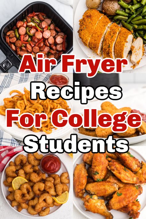 Air Fryer Meals For College Students, Easy Air Fryer Recipes For College Students, Air Fryer Recipes For College Students, Easy Air Fryer Meals, Meals For College Students, Cheap Air Fryer, College Dinners, Shake And Bake Pork, Easy Recipes For College Students