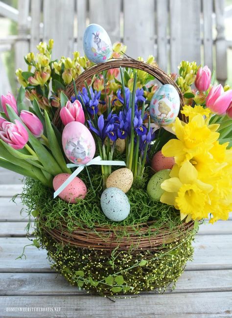 Christmas Floral Arrangements Diy, Diy – Velikonoce, Easter Floral Arrangement, Easter Flower Arrangements, Easter Arrangement, Christmas Floral Arrangements, Easter Floral, Floral Arrangements Diy, Easter Basket Diy