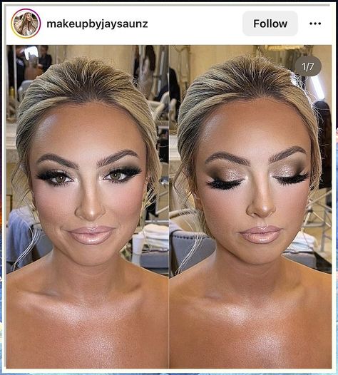 Elevate your bridal look with Amazon's selection of wedding makeup for brown eyes. Makeup Looks For Pageants, Brown Color Eye Makeup, Pageant Makeup Step By Step, Day Time Glam Makeup, Wedding Makeup Dramatic Eyes, Glamorous Wedding Makeup Brides, Eye Makeup For Wedding Brides, Darker Wedding Makeup, Hooded Eyes Bride Makeup