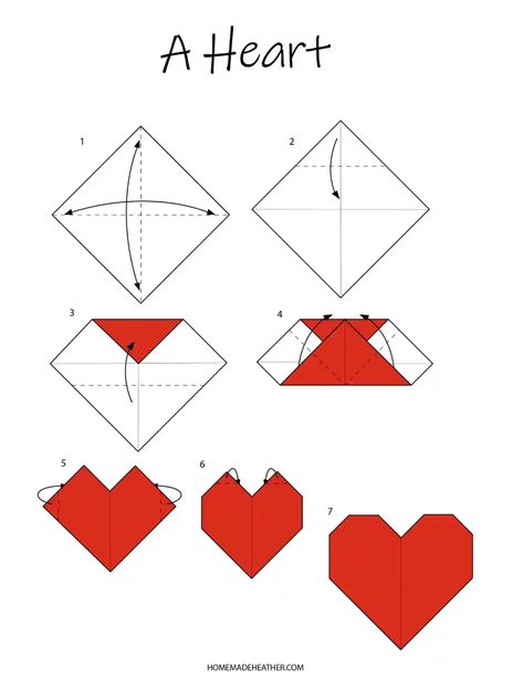 Easy Origami Heart Printable Origami Printables, Easy Origami Heart, Origami Sheets, Origami Templates, Easy Birthday Gifts, Origami Shapes, Beautiful Origami, Heart Envelope, Advice For Parents