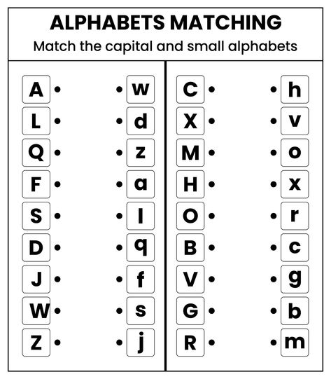 Alphabet Matching Worksheets For Kindergarten Pdf Worksheet For Kindergarten Alphabet, Abc Matching Worksheets, Abc Kindergarten Worksheets, Capital Letter And Small Letter Activity, Uppercase Lowercase Matching Worksheet, Alphabet Matching Worksheets Preschool, Match The Same Letter Worksheet, Letter A Phonics Worksheet, Match Capital To Small Letters Worksheet