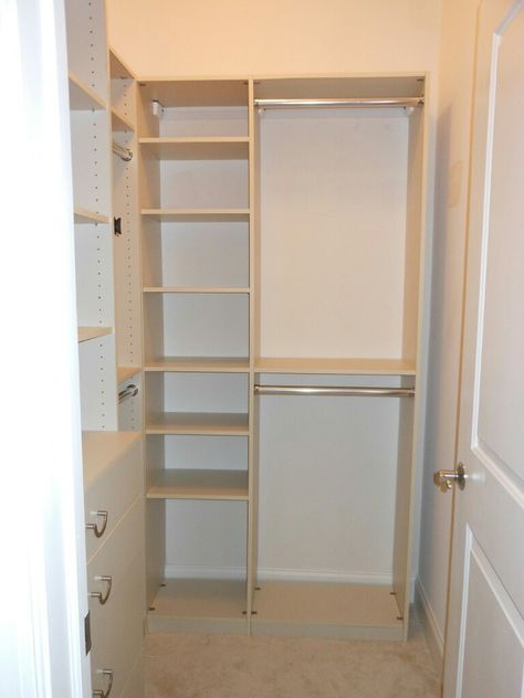 http://www.iconhomedesign.com/small-walk-in-closet-ideas-for-girls-and-women.html/very-small-walk-in-closet-ideas Small Bedroom Closet Design, Dorm Room Closet, Diy Closet Shelves, Mini Closet, Organizing Walk In Closet, Small Walk In Closet, Closet Planning, Small Closet Space, Walking Closet