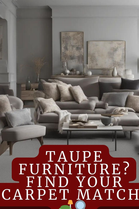 Complement Your Taupe Furniture With The Perfect Carpet Shade. Click For Tips On Selecting The Right Hue For A Cozy And Stylish Room. 🛋️✨ #WhatColorCarpetGoesWithTaupeFurniture #HomeDecor #InteriorDesign #TaupeFurniture #CarpetColors #RoomUpdate #HomeStyling #NeutralInteriors #FlooringIdeas #LivingRoomInspo #CozyHome #DecoratingTips #ChicSpaces #HouseRenovation #ModernDecor #WarmInteriors #DesignTrends #CozyLiving Taupe Color Sofa, Taupe Sofa Living Room Ideas, Stairs Grill Design, Kitchen Cabinets Inspiration, Taupe Sofa Living Room, Colorful Kitchen Cabinets, Taupe Furniture, Taupe Couch, Taupe Flooring