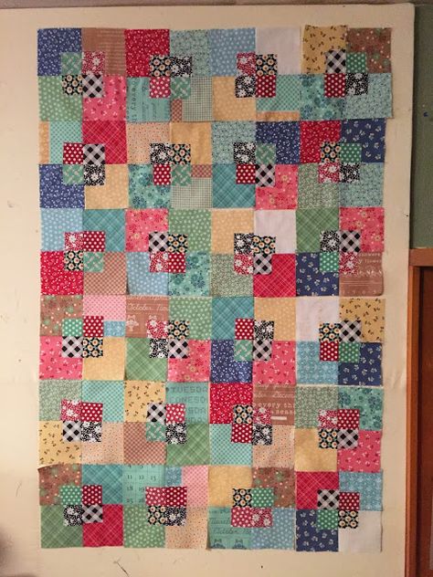 Easy Patchwork, 4 Patch Quilt, Quilt Scraps, Charm Pack Quilt Patterns, Simple Quilts, Charm Square Quilt, Charity Quilts, Charm Pack Quilt, Computerized Quilting