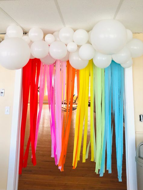 Rainbow Party Decorations For Adults, Rainbow Birthday Party For Adults, Cheap Rainbow Party Ideas, Rainbow Birthday Ideas Decoration, Simple Rainbow Party, Rainbow Brunch Party, Colorful Toddler Birthday Party, Rainbow Park Party, 3rd Birthday Rainbow Party