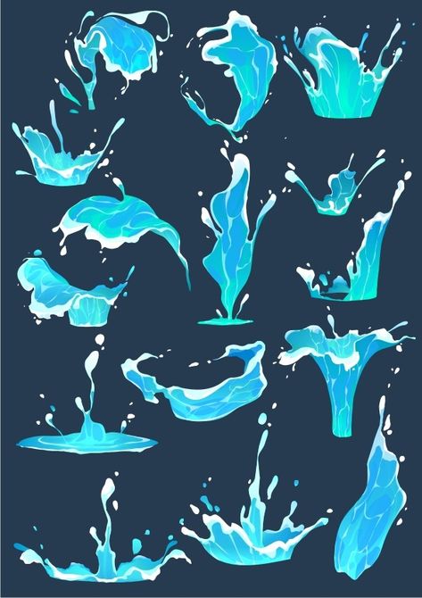 How To Draw Water, Draw Water, الفن الرقمي, Seni Pop, Water Splashes, Super Powers Art, Water Drawing, Magic Design, Seni Cat Air