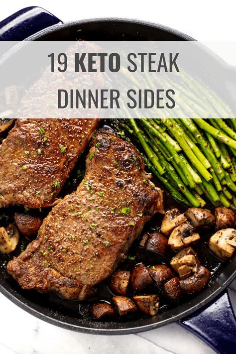 19 Easy Keto Steak Dinner Sides – Happy Muncher Low Carb Steak Dinner, Keto Steak Dinner, Steak Dinner Side Dishes, Grilled Foil Packets, Keto Steak, Steak Dinner Sides, Steak Sides, Spaghetti With Ground Beef, Nutritious Lunch