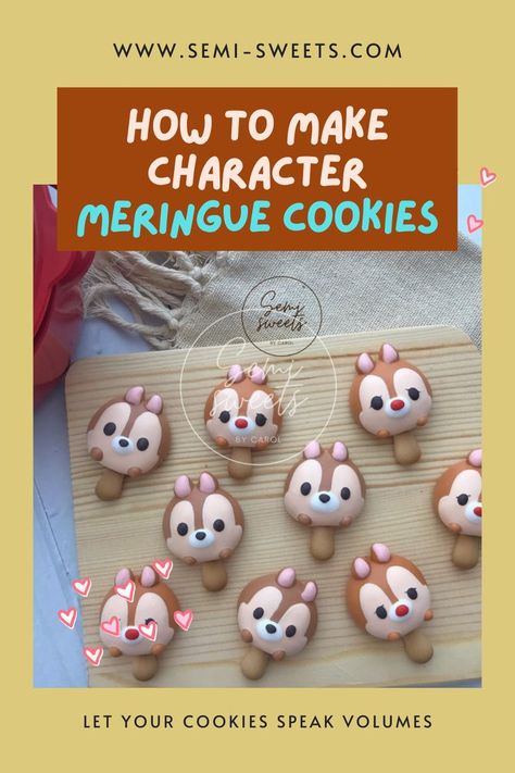 Meringue Cookies Animals, Piping Meringue Cookies, Marshmallow Animals Recipe, Meringue Cookies Design, Mirangue Recipe, Meringue Animals, Cute Meringue Cookies, Marshmallow Animals, Meringue Ideas