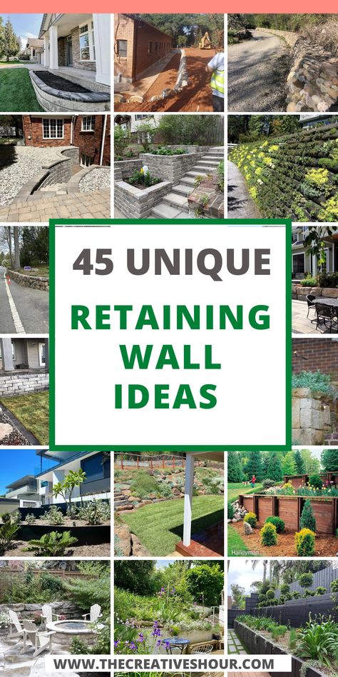 In the realm of landscape design, retaining walls serve as both functional structures and artistic elements that transform outdoor spaces. Whether you're faced with a sloping hillside, a spacious backyard, or a charming front yard, there are endless opportunities to enhance your landscape with creative and captivating retaining wall ideas. Backyard Landscaping With Retaining Wall, Small Backyard With Retaining Wall, Backyard Landscaping With A Hill, Building Retaining Wall On Slope, Front Yard Landscaping On A Slope, Landscape With Retaining Wall, Small Slope Landscaping Ideas, House On Hill Landscaping Sloped Front Yard, Backyards With Retaining Walls