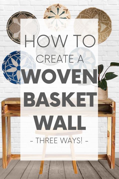 Eco Friendly Wall Art, Large Wall Baskets, Arranging Baskets On Wall, Baskets On Wall Around Tv, Wall Basket Layout, Basket Collage On Wall, Decorating With Baskets On The Wall, Basket Wall Decor Modern, Basket Walls Boho Living Room