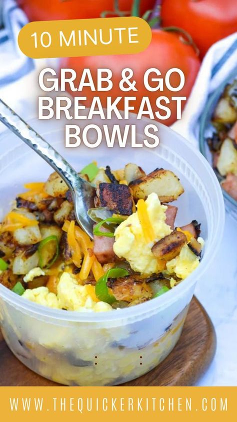 Make Ahead Breakfast Bowls, Healthy Breakfast Meal Prep, Fluffy Scrambled Eggs, Breakfast Prep, Grab And Go Breakfast, Healthy Breakfast Recipes Easy, Easy Healthy Meal Prep, Ham Cheese, Hash Brown