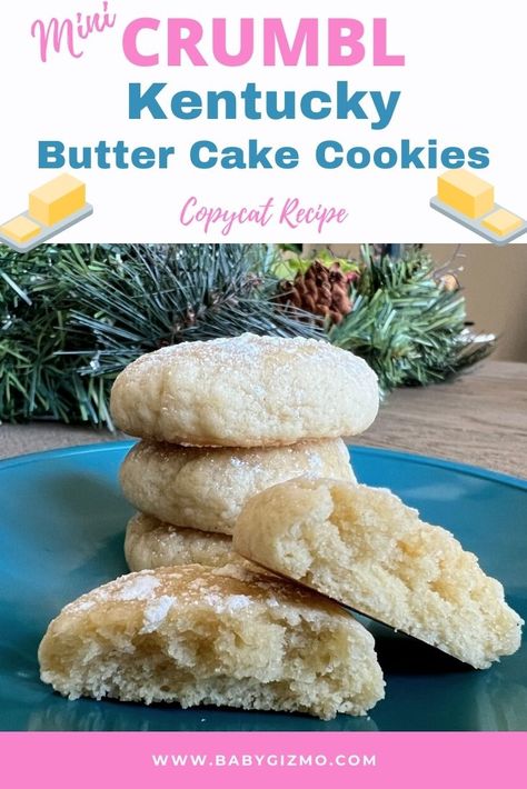 Mini Kentucky Butter Cake Cookies | Baby Gizmo Kentucky Butter Cake Cookies, Wookie Cookies, Cookies And Cream Milkshake, Best Snickerdoodle Cookies, Butter Cake Cookies, Kentucky Butter Cake, Dirt Cake, Chocolate Cake Cookies, Cookie Exchange Party