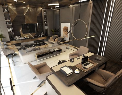 Ceo Office Design Luxury Modern, Ceo Office Design Luxury, Office Interior Design Luxury, Ceo Office Design, Office Decoration Ideas, Luxury Office Interior, Office Cabin Design, Modern Office Interior, Executive Office Design