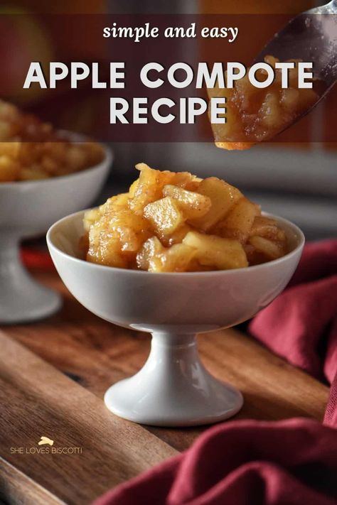 Easy Apple Compote Recipe Apple Compote Recipe, Pancakes Oatmeal, Oatmeal Baked, Strawberry Rhubarb Compote, Apple Compote, Peach Compote, Kitchen Cozy, Compote Recipe, Strawberry Compote