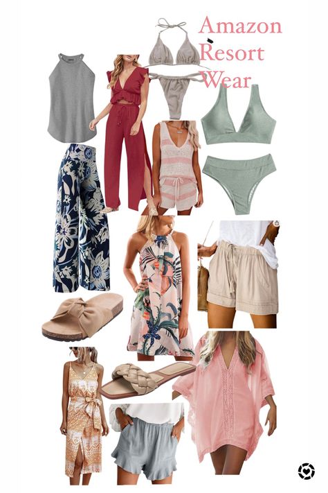 Amazon resort wear fashion finds! Summer sandals, beach outfit, resort style, swim suit, two piece outfit, beach shorts, wide leg pants, summer dress, maxi dress, wrap dress, amazon finds Follow me in the @LIKEtoKNOW.it shopping app to shop this post and get my exclusive app-only content! #liketkit #LTKshoecrush #LTKswim #LTKstyletip @liketoknow.it http://liketk.it/3edoJ #amazonfinds #amazonfashionfinds #resortstyle #beachstyle #beachoutfitoufits Two Piece Wide Leg Pants Outfit, Summer Resort Outfits 2023, Midsize Resort Outfits, Resort Wear For Women Vacation, Mexico Vacation Outfits Plus Size Resort Wear, Classy Resort Outfits, Resort Attire Women, Jamaica Resort Outfits, Womens Resort Wear Outfits