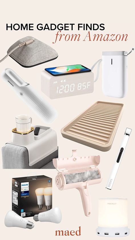 Are you looking for must-have home gadgets on Amazon that get rave reviews? MAED shares these fun home tech gadgets and home decor gadgets that just make sense. Best Amazon Gadgets, Amazon Home Gadgets, Best Gadgets On Amazon, Portable Couch, Amazon Finds Tiktok, Denise Vasi, Amazon Gadget, Small Bedside Lamps, Cool Gadgets On Amazon