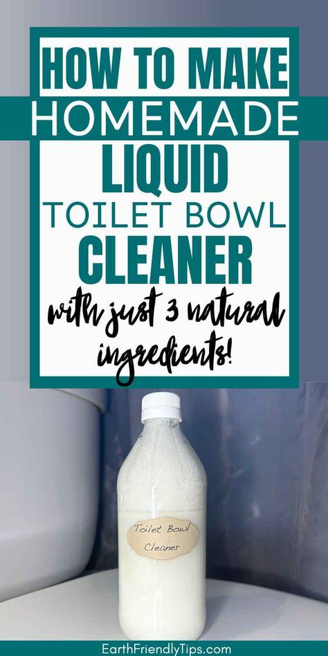 You can transform your cleaning routine with a homemade and eco-friendly touch when you learn how to make this DIY liquid toilet bowl cleaner with readily available ingredients. Achieve a spotless, fresh bathroom without harsh chemicals when you use this homemade liquid toilet bowl cleaner. Dive into the world of sustainable cleaning today by discovering how to make this DIY liquid toilet bowl cleaner that requires just 3 simple and natural ingredients you likely already have around your house! Homemade Toilet Bowl Cleaner, Organising Tips, Homemade Toilet Cleaner, Homemade Cleaning Supplies, Natural Cleaning Recipes, Diy Cleaning Solution, Homemade Cleaning Solutions, Cleaner Recipes, Toilet Bowl Cleaner