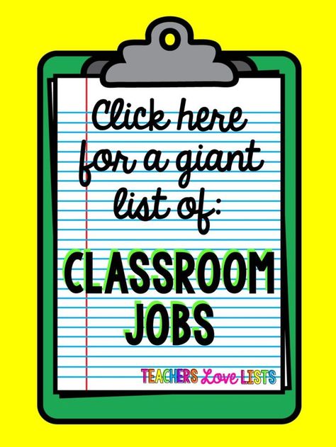 Classroom Jobs List of pretty much every kindergarten first grade or second grade classroom job you could ever think of... definitely save this! Classroom Table Jobs, Classroom Jobs For Kindergarten, Student Jobs In The Classroom, 5th Grade Incentive Ideas, Classroom Job Chart Ideas, Class Currency, Classroom Jobs Elementary, Elementary Classroom Jobs, Economy Student