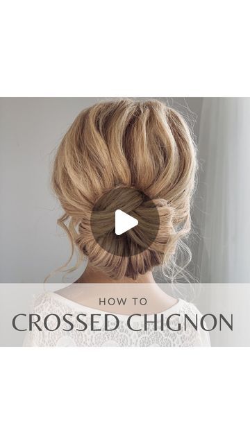 Melbourne Bridal Hairstylist/Educator on Instagram: "♡ Crossed Chignon ♡

 
This is one of my all time favourite unique upstyle ideas that I’ve come up with and have used many many times as a bridal stylist.

A chignon with a beautiful cris cross detail that we create by securing a ponytail up with a bungee, before splitting the remaining hair in two crossing one over the other then securing at the base of the bun.

A flattering style shape, gives beautiful texture, that holds super well whilst being easy to create in only a few simple steps.
 
Will you be trying this style? 

Thanks for watching, follow for more simple effortless modern hairstyling ideas.

#hairstylingtutorial #texturedhairtutorial #hairideas #howtohairstyling" Chignon Bun, Chignon Tutorial, Easy Chignon, Chignon Updo, Bridal Hairstylist, Bridal Stylist, Hair Updos Tutorials, Simple Updo, Wedding Bun Hairstyles