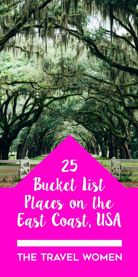 There are SO many incredible places to visit on the East Coast of the U.S. but these are our picks. Click through to see our top 25 Bucket List Places on the East Coast, USA. | The Travel Women #travelwomen #bucketlist #eastcoast #usatravel Travel Destinations Usa, Travel Outfit Spring, Bucket List Places, East Coast Usa, Travel Women, East Coast Travel, East Coast Road Trip, Travel Destinations Bucket Lists, Vans Era