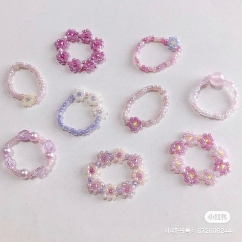 Cincin Diy, Diy Beaded Rings, Indie Jewelry, Beading Jewelery, Bead Charms Diy, Beaded Necklace Diy, Diy Bracelet Designs, Beads Bracelet Design, Handmade Jewelry Tutorials