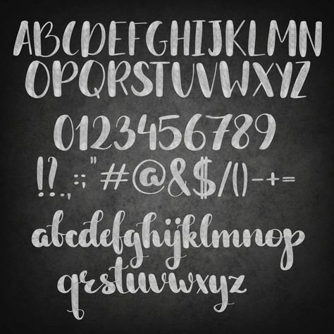 for your design projects. Includes uppercase and lowercase letters, numbers, and symbols. Available in AI, EPS, and SVG#doodlefonts #handdrawnletters #creativecalligraphy #fontinspiration #letteringlove Chalkboard Number Fonts, Fonts For Chalkboard Signs, Chalk Pen Lettering, Chalkboard Fonts Alphabet Hand Drawn, Chalk Fonts Alphabet, Chalkboard Sign Lettering, Chalk Lettering Alphabet Fonts, Chalk Writing Fonts, Chalkboard Lettering Diy