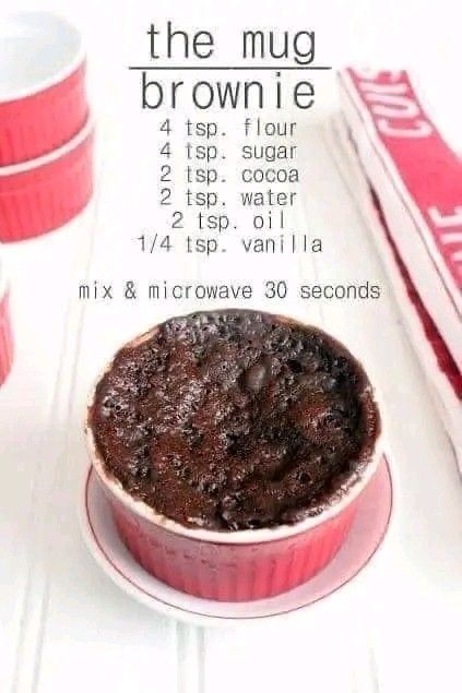 Nutella Mug Brownie, Brownie In A Mug Recipe, Mug Brownie Recipes, Mug Brownie, Mug Recipe, Desert Drinks, Brownie In A Mug, Mug Recipes, In A Mug