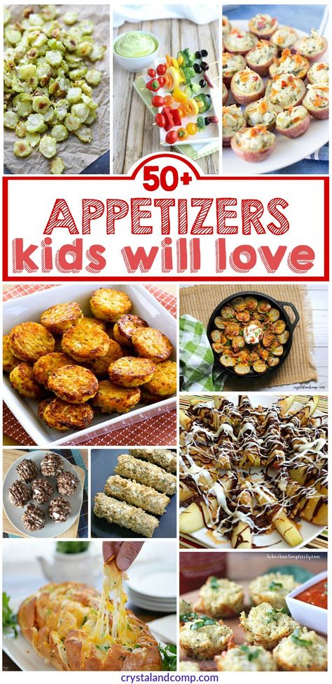 A collection of over 50 easy appetizer recipes that kids will love at your next get together! This is your go to list! Appetizers Kids, Kid Friendly Appetizers, Finger Foods For Kids, Easy Hummus Recipe, Appetizers For Kids, Potato Bites, Finger Foods Easy, Savory Appetizer, Kids Party Food