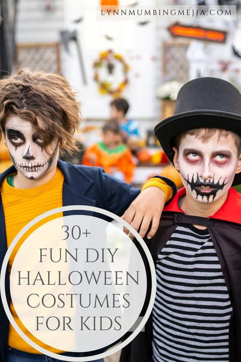 30+ Fun Easy DIY Halloween Costume Ideas and Inspiration for Kids | Lynn Mumbing Mejia Easy Diy Teen Boy Halloween Costumes, Halloween Costumes 12 Year Boy, Diy Boys Halloween Costumes Last Minute, Halloween Costume Boys 10-12, Boys Halloween Costumes 2024, Scary Boy Halloween Costumes, Preteen Halloween Costumes For Boys, Easy Boy Costumes Diy, Halloween Costume Ideas For Boys 8-10 Year