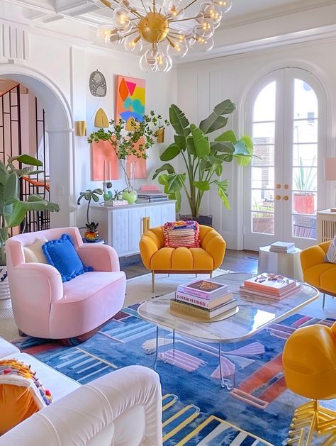 Colourful living room decor