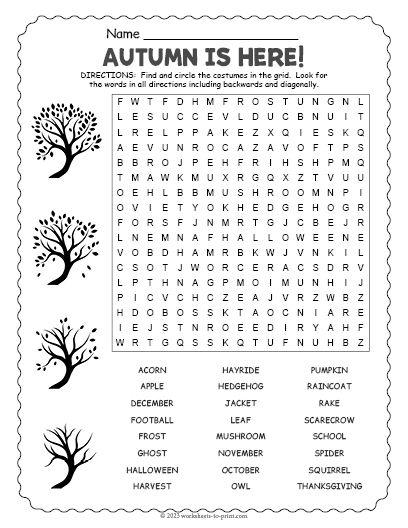 Free Printable Fall Word Search Worksheet Fall Worksheets For Middle School, Homeschool Templates, Fall Word Search Free Printable, October Word Search, Fall Crossword Puzzles Printable, October Word Search For Kids, Autumn Word Search Free Printable, Fall Puzzles, Fall Word Search