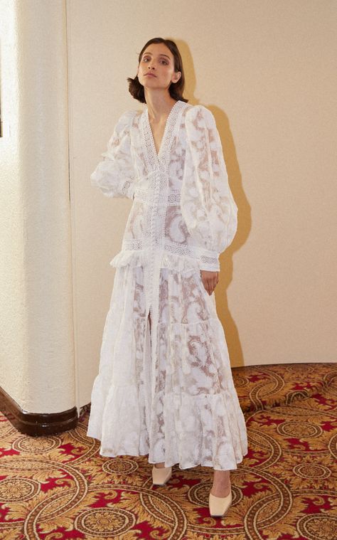 Suffield Ruffled Lace Long Sleeve Maxi Dress by ACLER for Preorder on Moda Operandi White Inspiration, Lace Maxi, Ruffled Maxi Dress, Long Sleeve Maxi, Lace Maxi Dress, White Fashion, Long Sleeve Mini Dress, Look Chic, Long Sleeve Maxi Dress