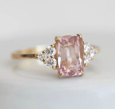 Champagne Engagement Ring, Champagne Engagement Rings, Peach Champagne Sapphire, Peach Sapphire Rings, Diamond Sapphire Engagement Ring, Sapphire Diamond Engagement, Saphir Ring, Pink Diamond Ring, Peach Sapphire