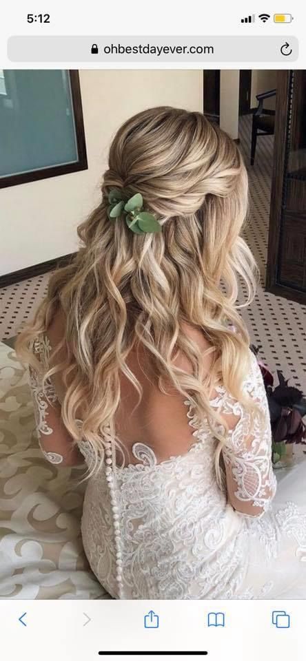 Country Wedding Hairstyles, Bride Hairstyles For Long Hair, Wedding Hair Extensions, Blonde Wedding Hair, Blonde Bride, Half Up Wedding Hair, Wedding Hairstyles For Medium Hair, Wedding Hair Half, Long Hair Wedding Styles