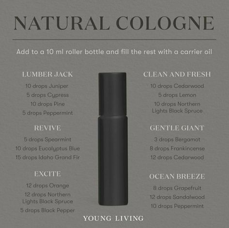 Cedarwood Essential Oil Young Living, Young Living Cedarwood, Essential Oil Cologne, Essential Oil Perfume Blends, Essential Oil For Men, Essential Oil Perfumes Recipes, Black Pepper Essential Oil, Essential Oil Combinations, Essential Oil Diffuser Blends Recipes